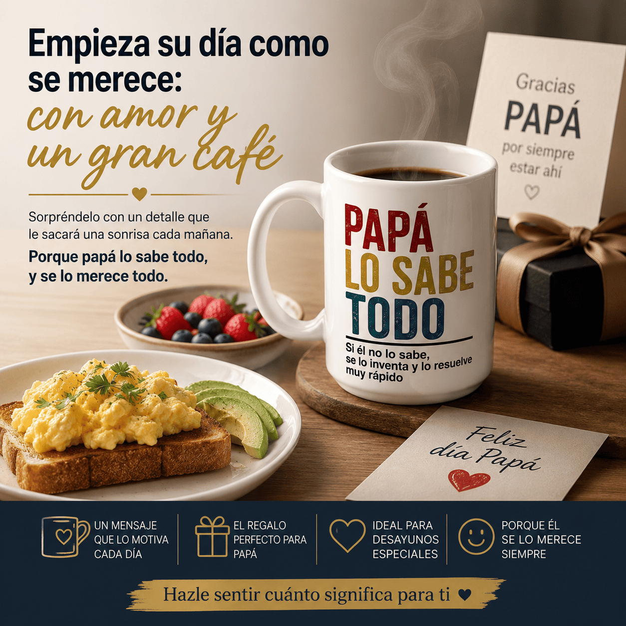 Tazon Papa Lo Sabe Todo 15 o 11 Oz Taza Divertida para Regalo Dia del Padre-3