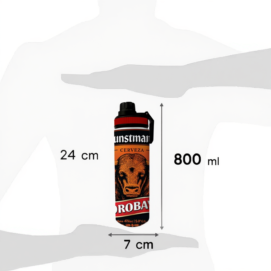 Botella Aluminio 800 ml Dise o Kunstmann Toro Acero Inoxidable-5