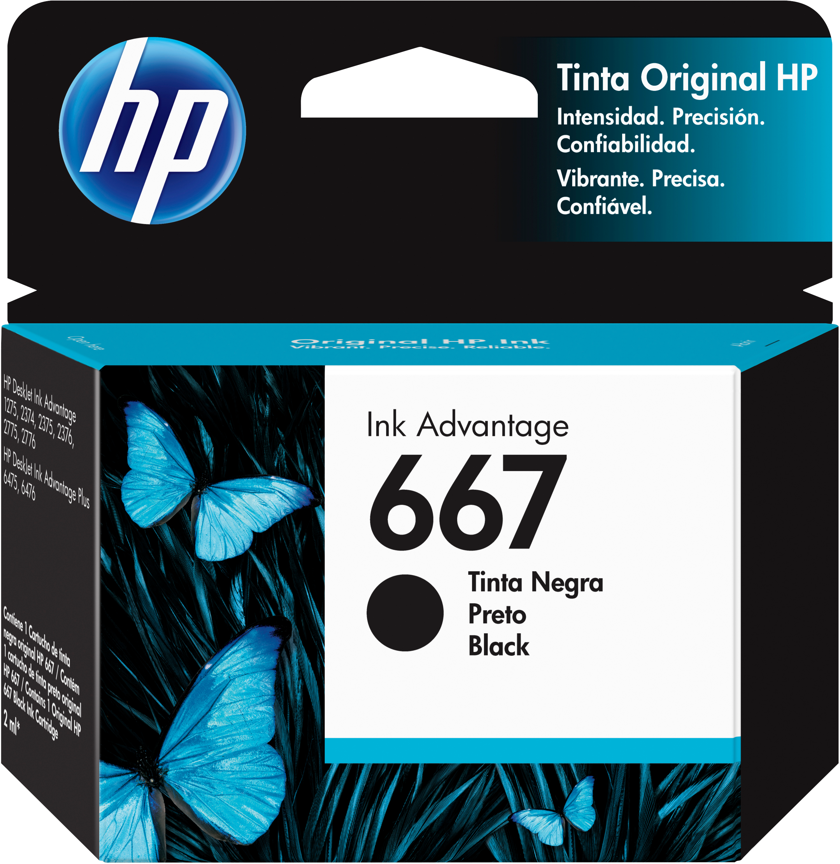 HP 667 Black Ink Cartridge 120 PAGES-0
