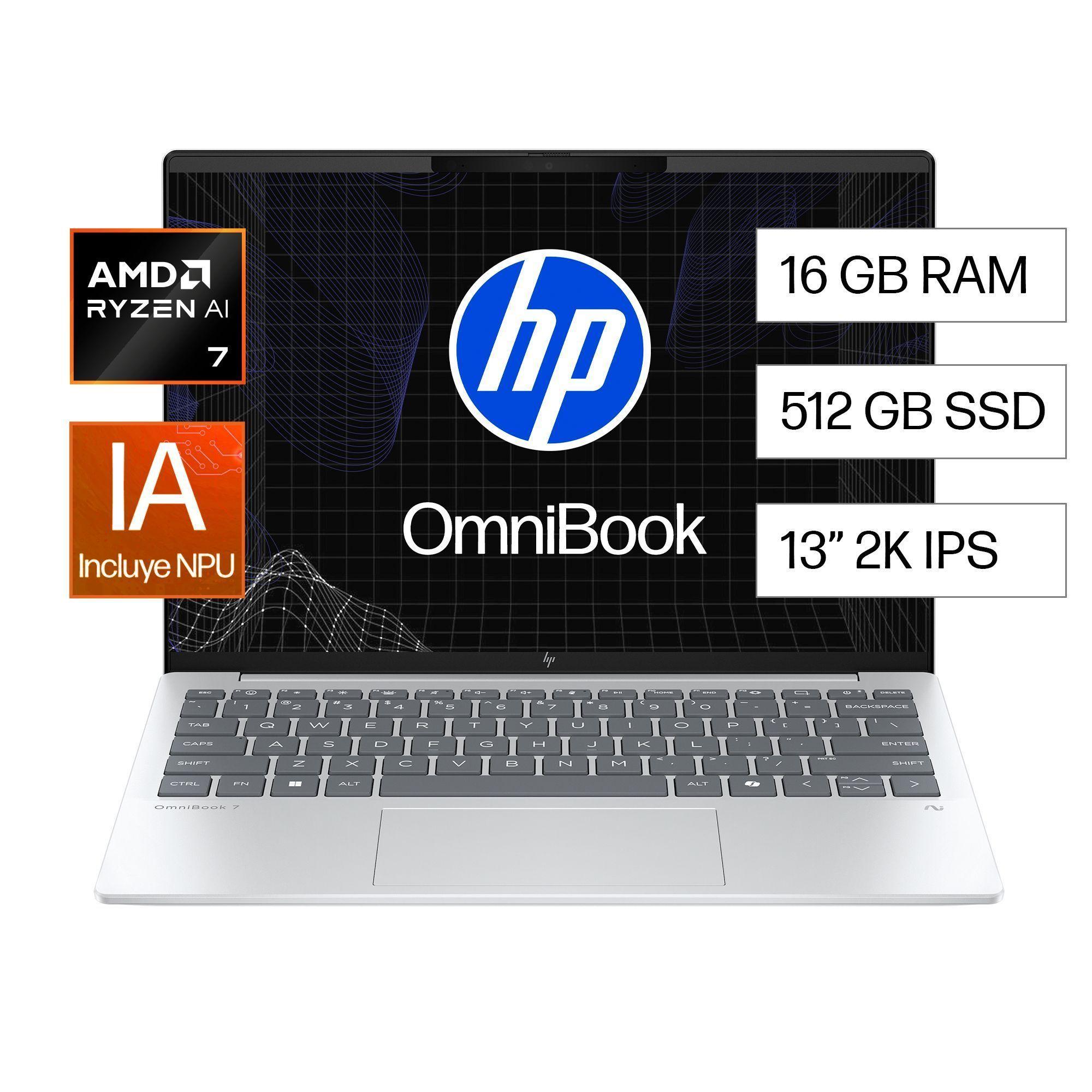 Notebook HP OmniBook 7 Aero 13-bg1071la AMD Ryzen AI 7 16gb Ram 512gb Ssd Windows 11 Home-2
