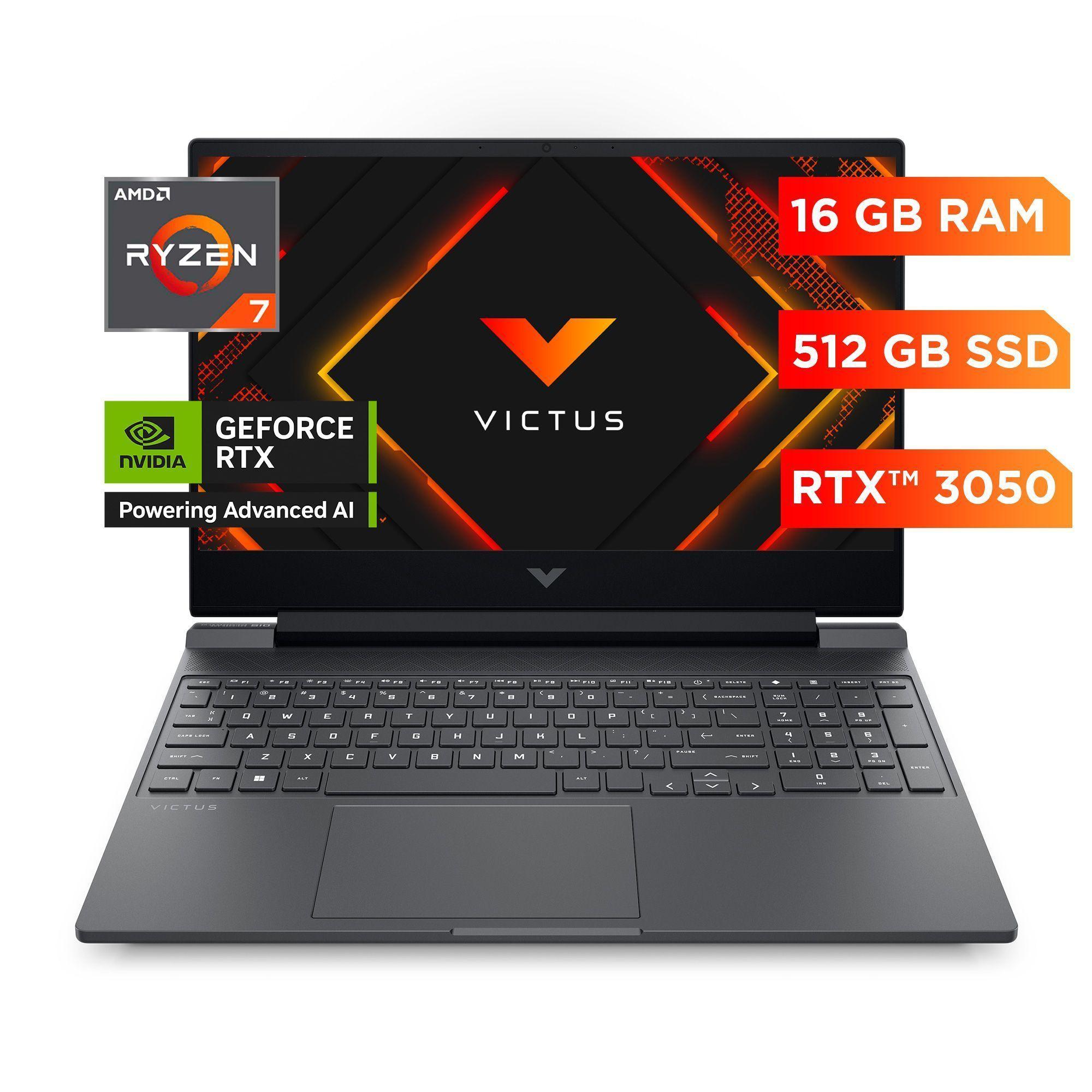 Notebook Gamer VICTUS HP 15-fb3026la AMD Ryzen 7 16GB RAM 512GB SSD RTX 3050 4GB 15.6" FHD 144Hz-0