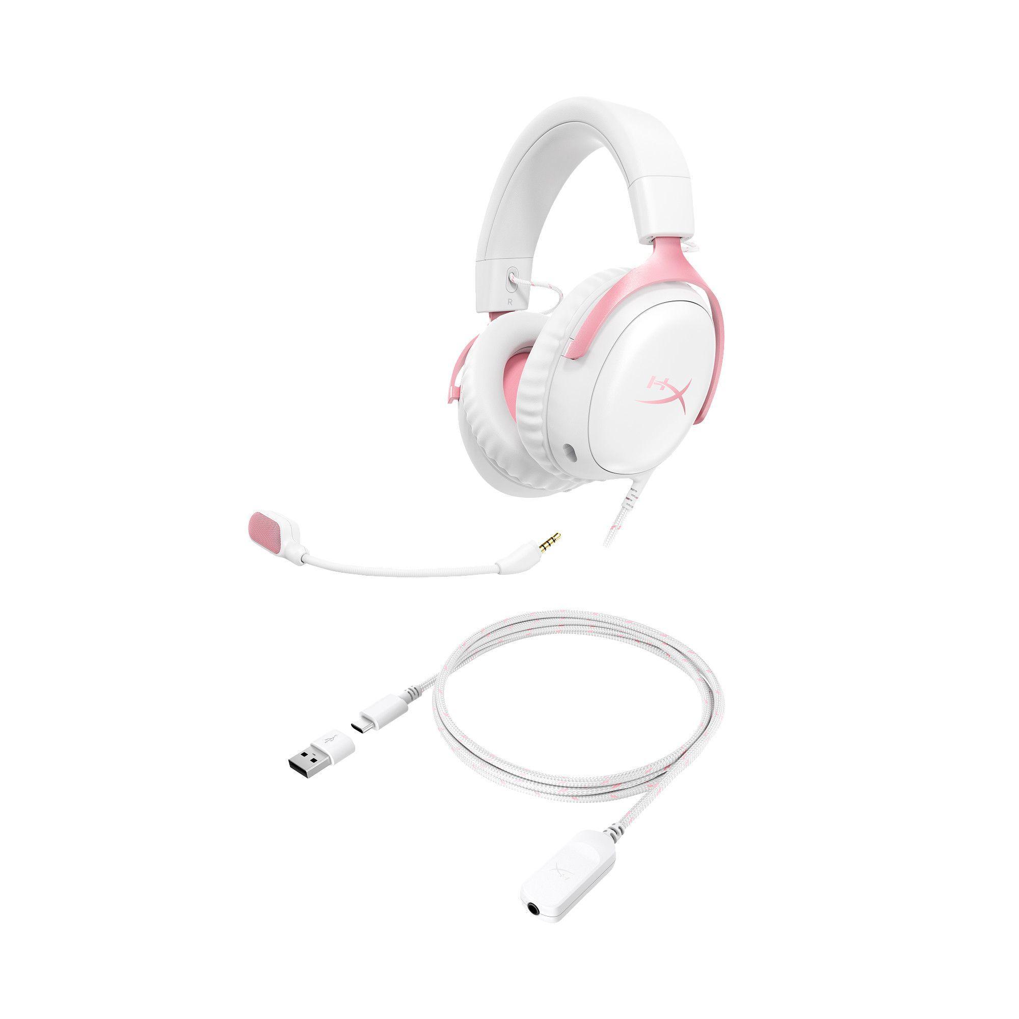 Audífonos Gaming HyperX Cloud III Blanco/Rosa-6