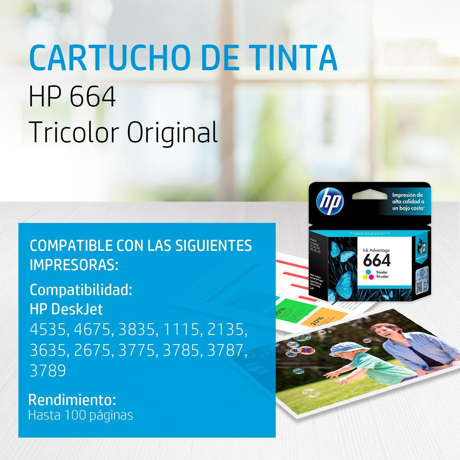 Cartucho de tinta HP 664 Tricolor Original-1