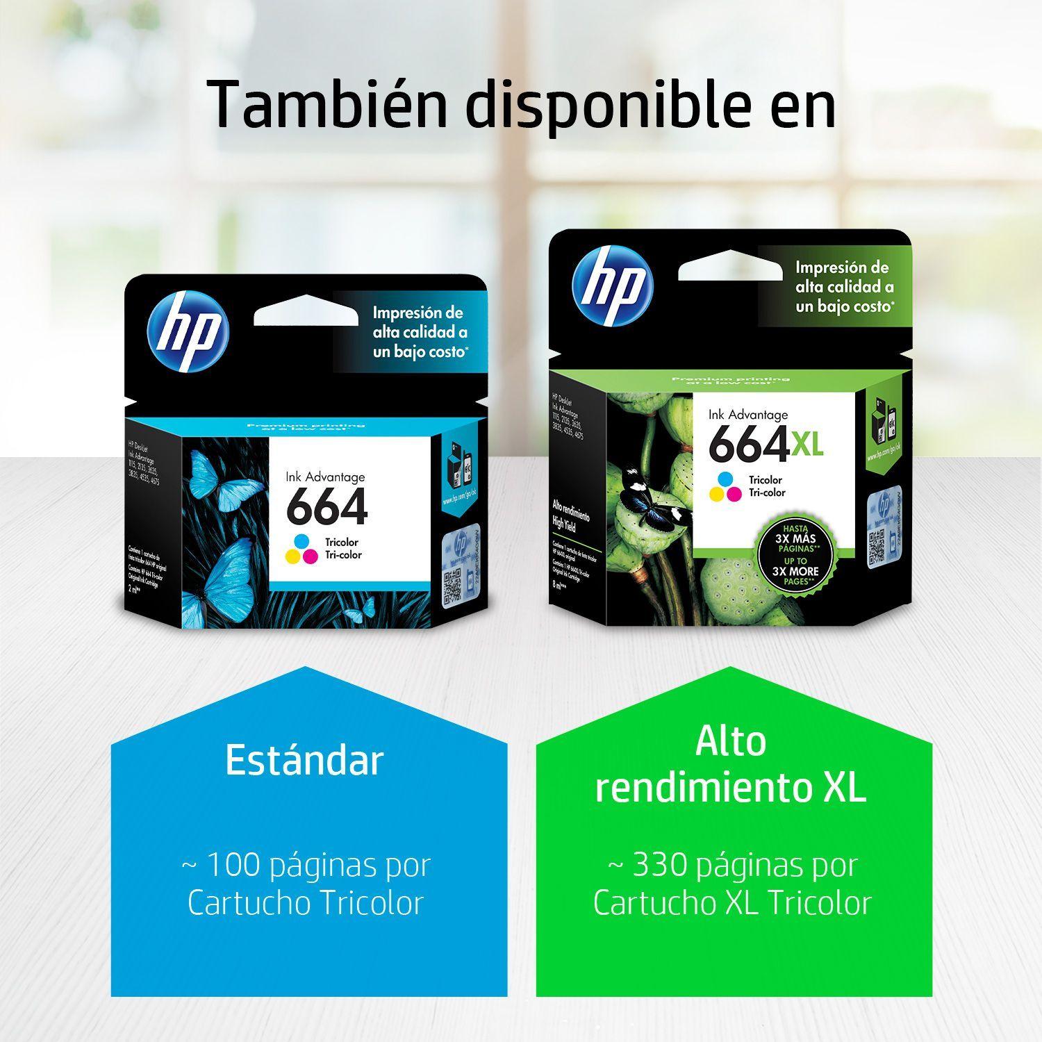 Cartucho de tinta HP 664 Tricolor Original-2