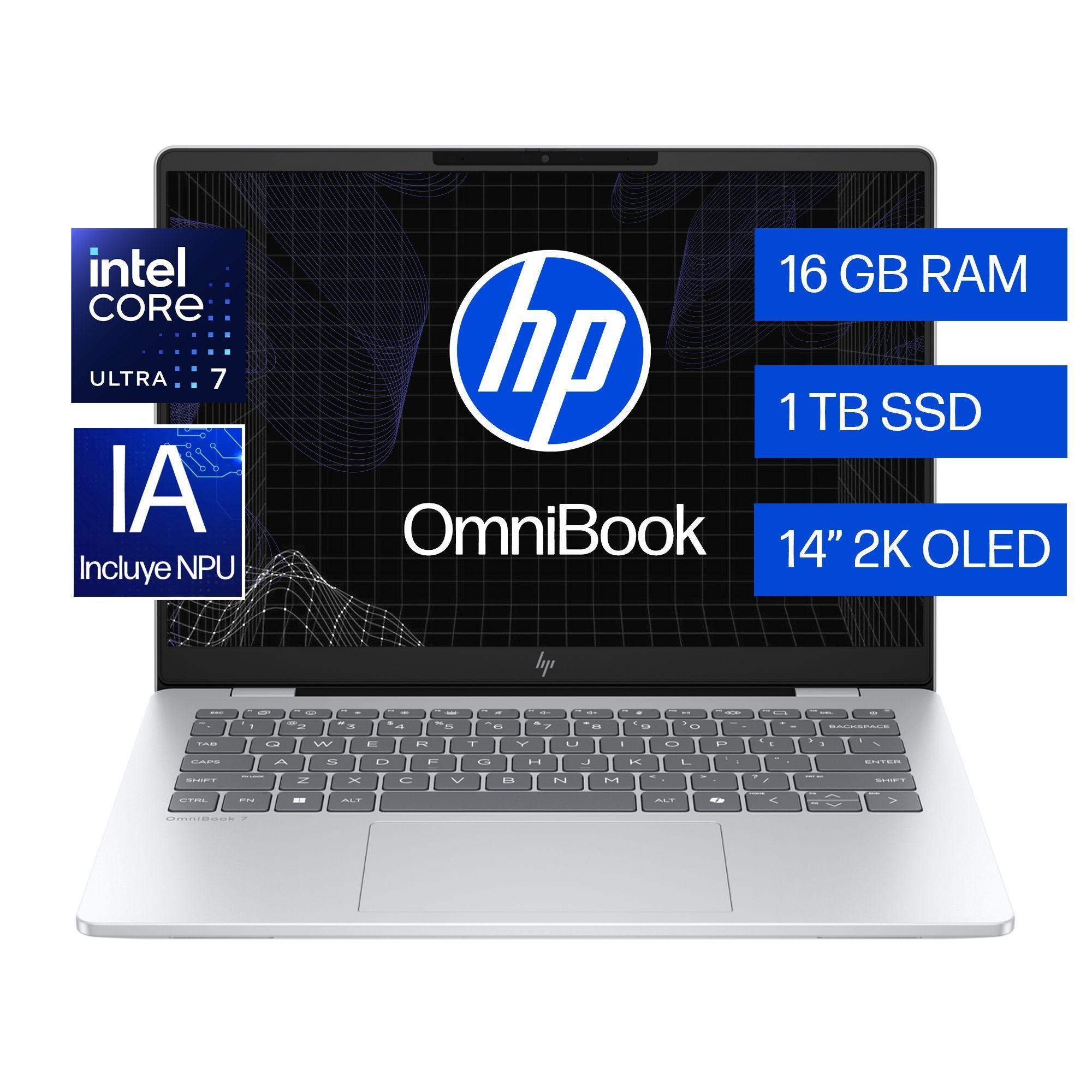 Notebook HP OmniBook 7 AI 14-fr0070la Intel Core Ultra 7 16GB RAM 1TB SSD 14" 2K Windows 11 Home-0