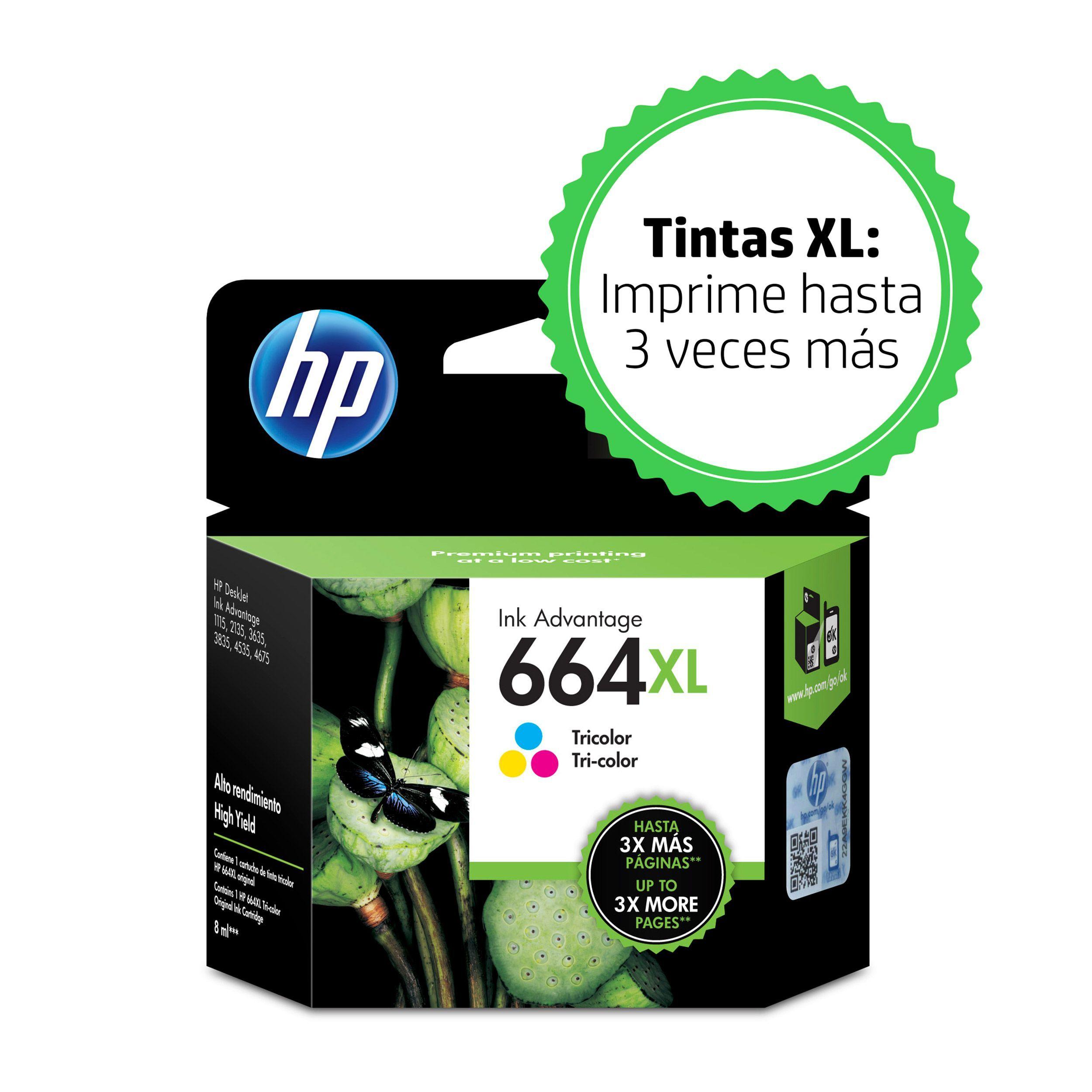 Cartucho de tinta HP 664XL Tricolor Original-2