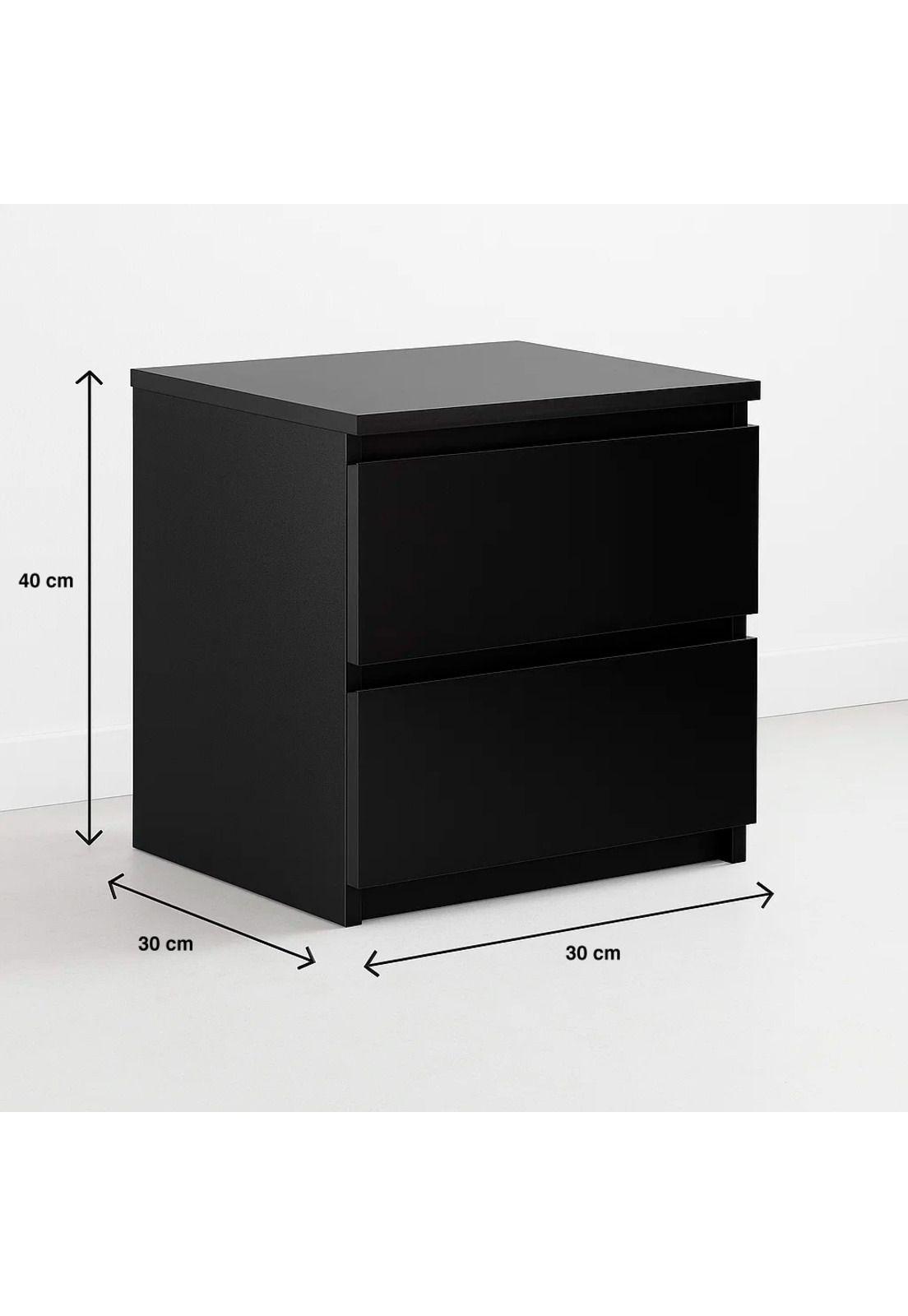 Pack de 2 Veladores Cajon Doble Minimal 30x40 Oscuro-3