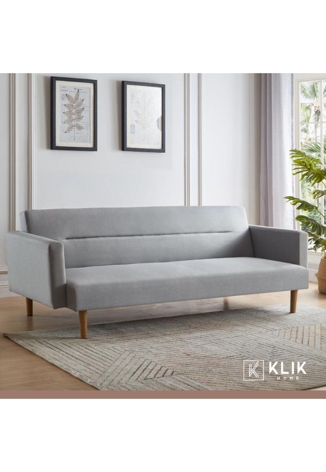 Futón Sofá Cama 3 cuerpos Sara - Lino Gris-1