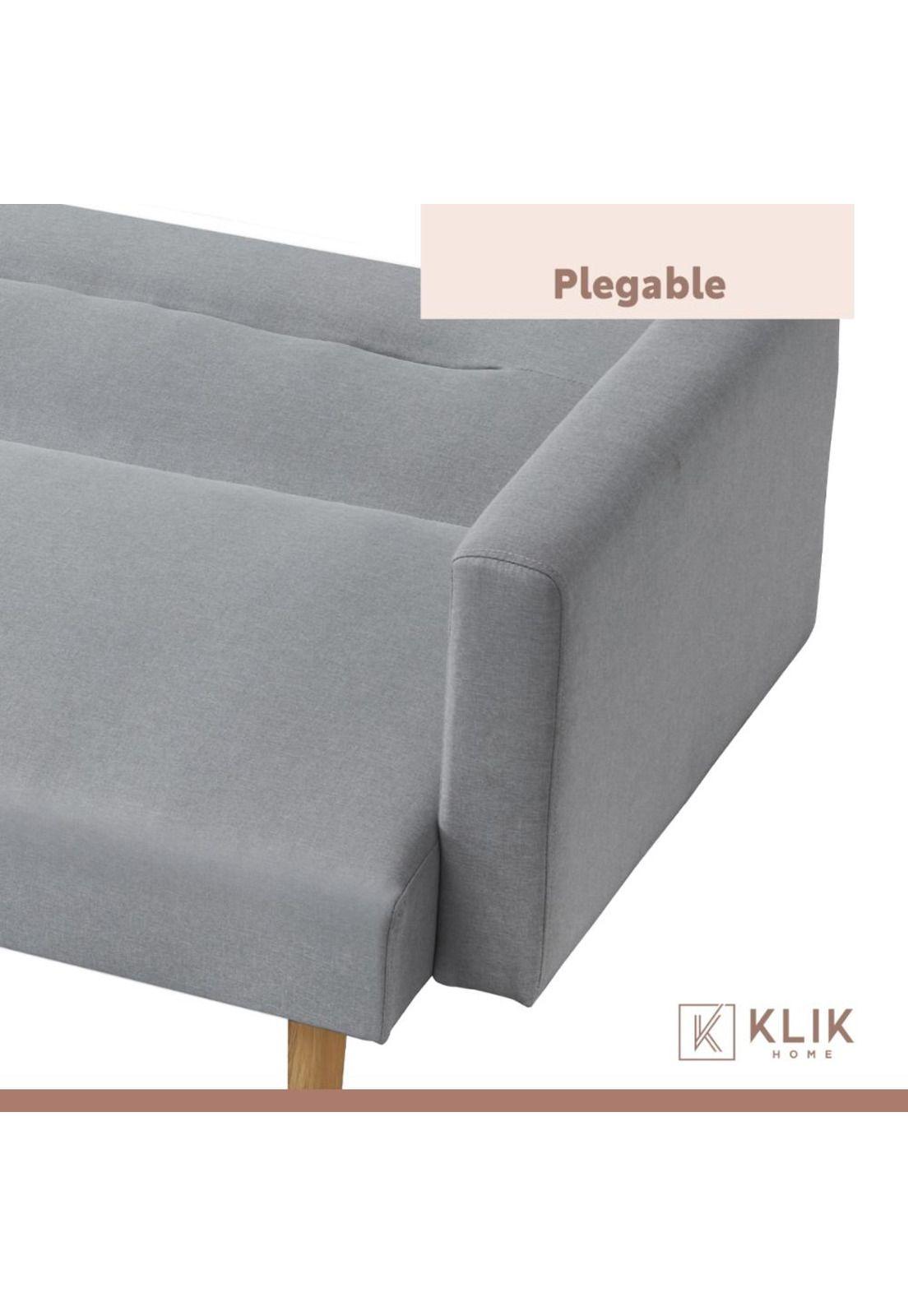 Futón Sofá Cama 3 cuerpos Sara - Lino Gris-5