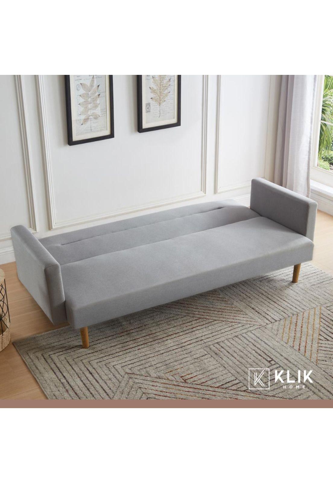 Futón Sofá Cama 3 cuerpos Sara - Lino Gris-7