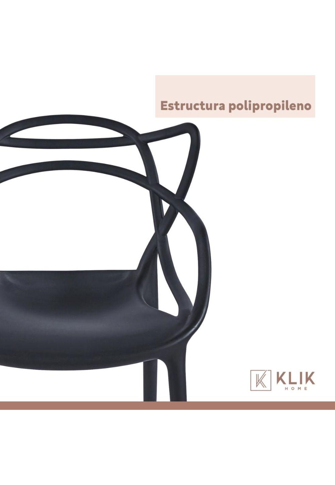 Mesa restaurant 80x80 Polipropileno + 4 Sillas Master Negras-6
