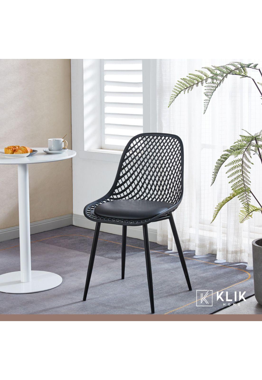 Comedor Mesa de Vidrio 120x80 + 6 Sillas Europa Negras-1