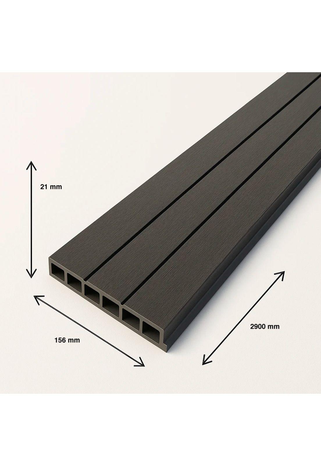 Pack de 5 Revestimientos Siding WPC exterior Color Gris Azul-3