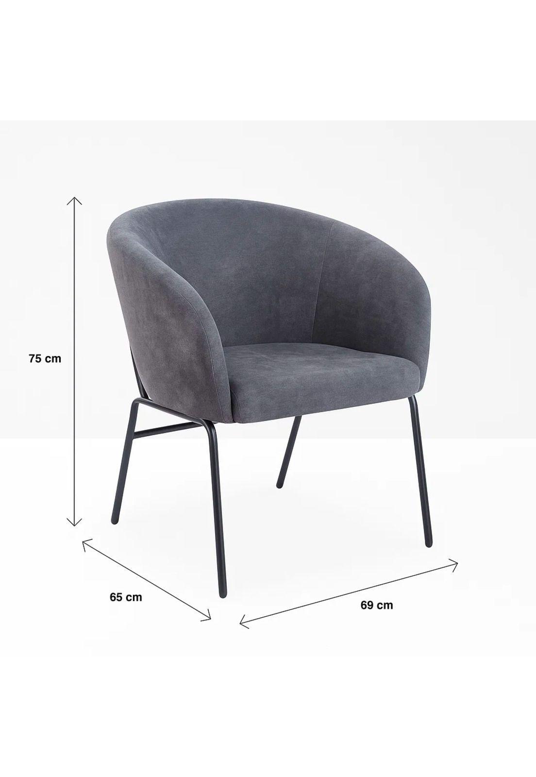 Sillón Arko de Terciopelo - Gris-3