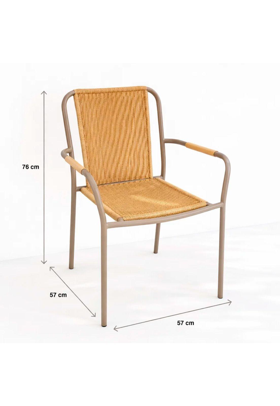 Silla Comedor o Exterior KAMBA Tejido - Color Trigo-3
