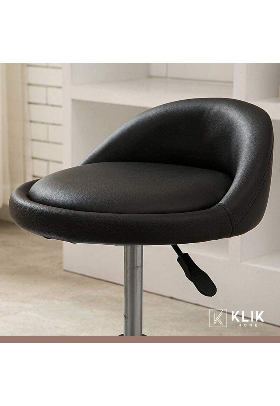 Taburete Piso de Bar Ajustable Acolchado Comfy - Negro-1