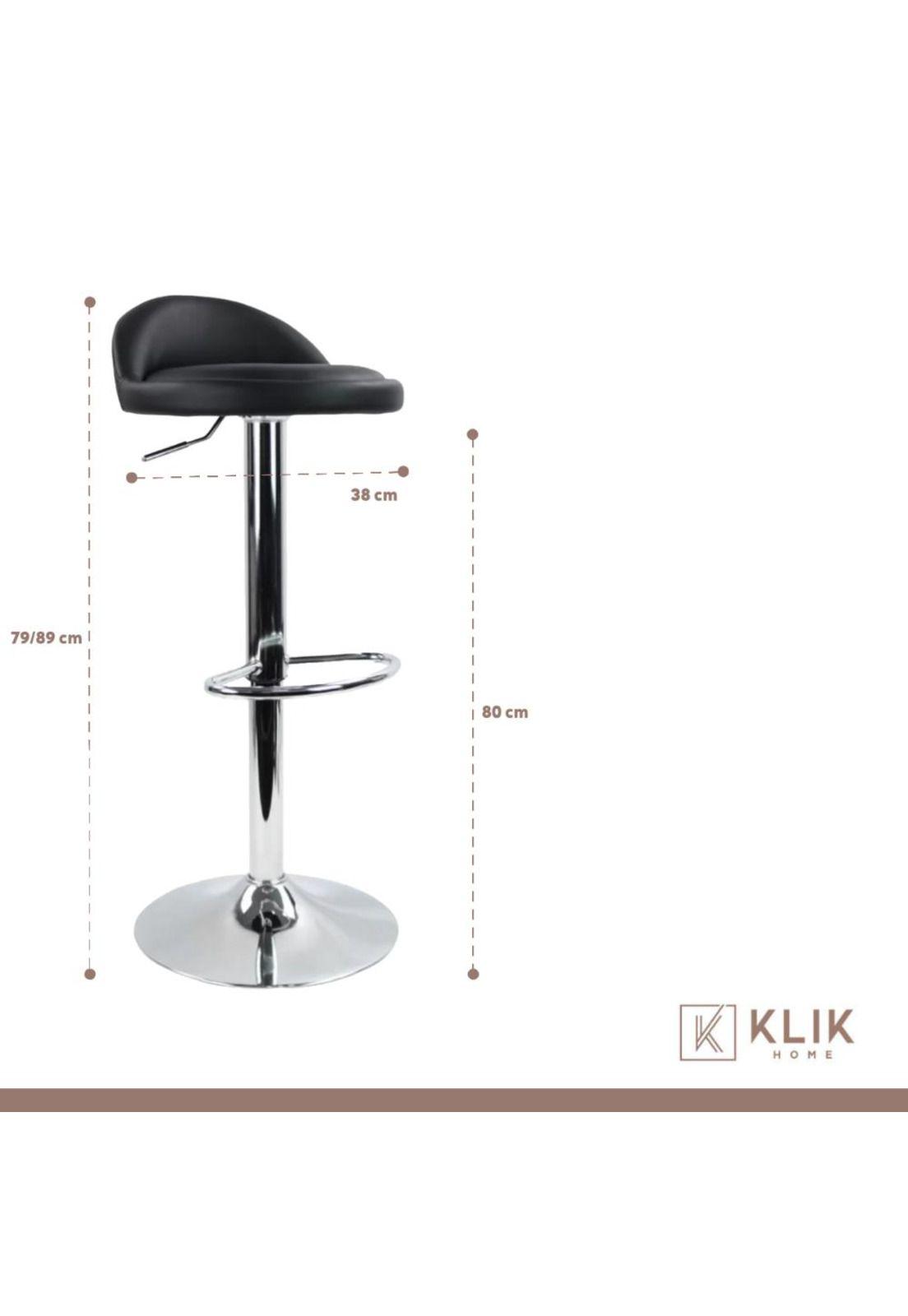 Taburete Piso de Bar Ajustable Acolchado Comfy - Negro-3