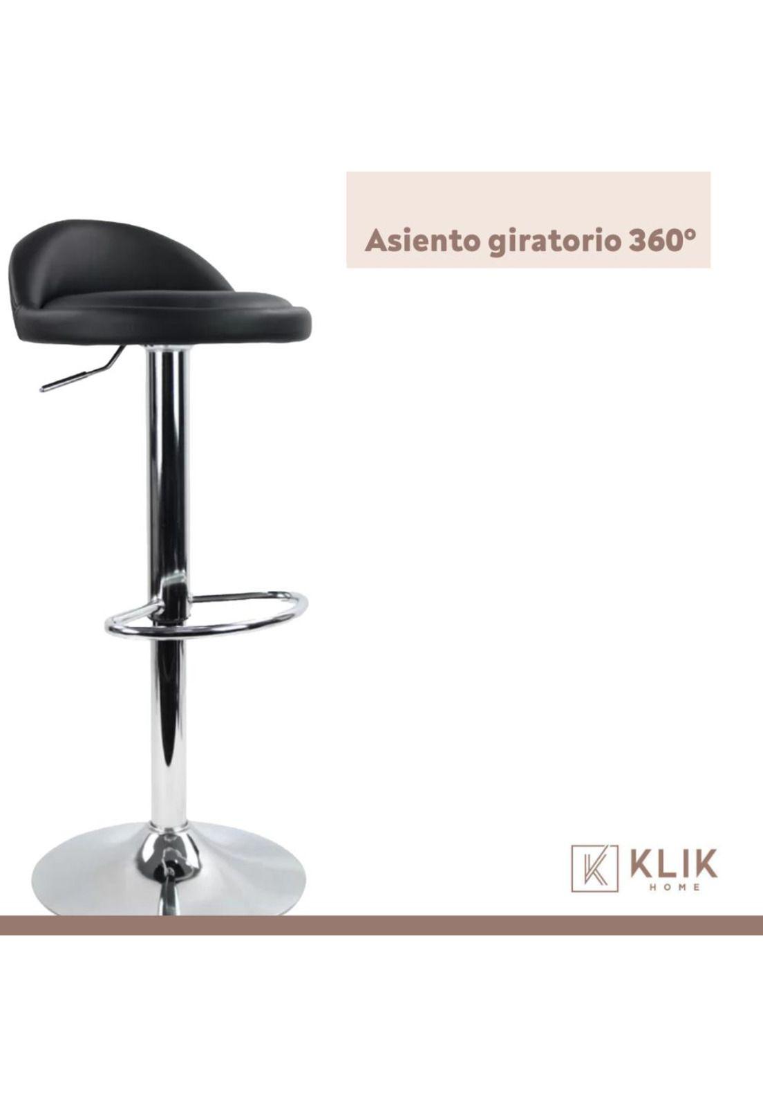 Taburete Piso de Bar Ajustable Acolchado Comfy - Negro-4