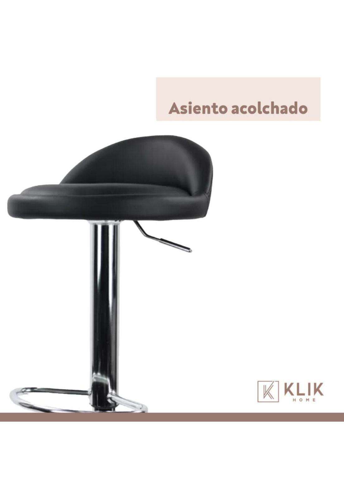 Taburete Piso de Bar Ajustable Acolchado Comfy - Negro-5