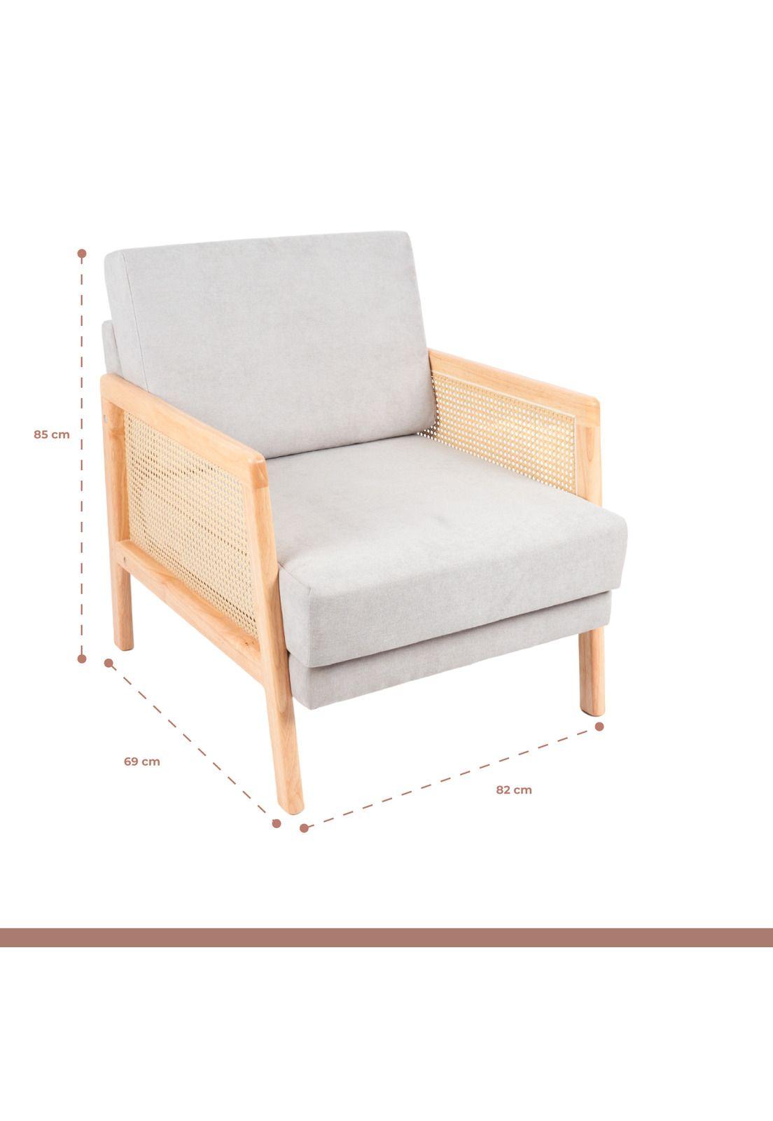 Sillon madera rattan harmony - Gris-3