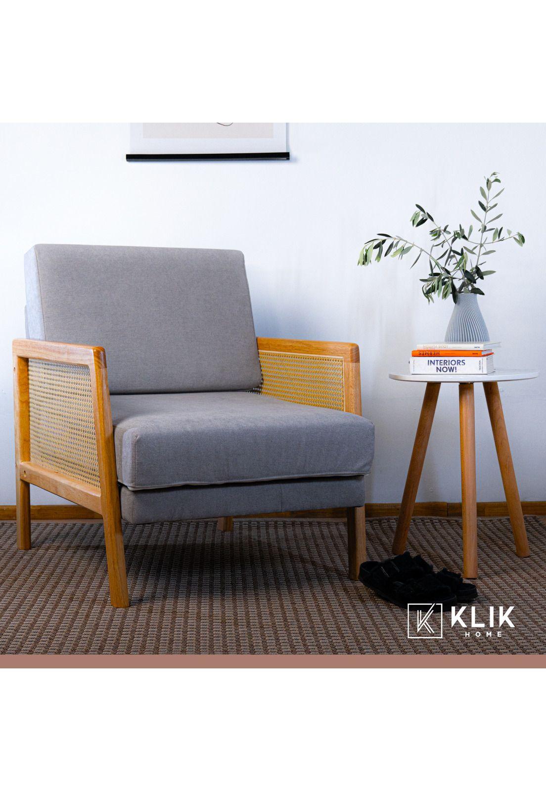 Sillon madera rattan harmony - Gris-7