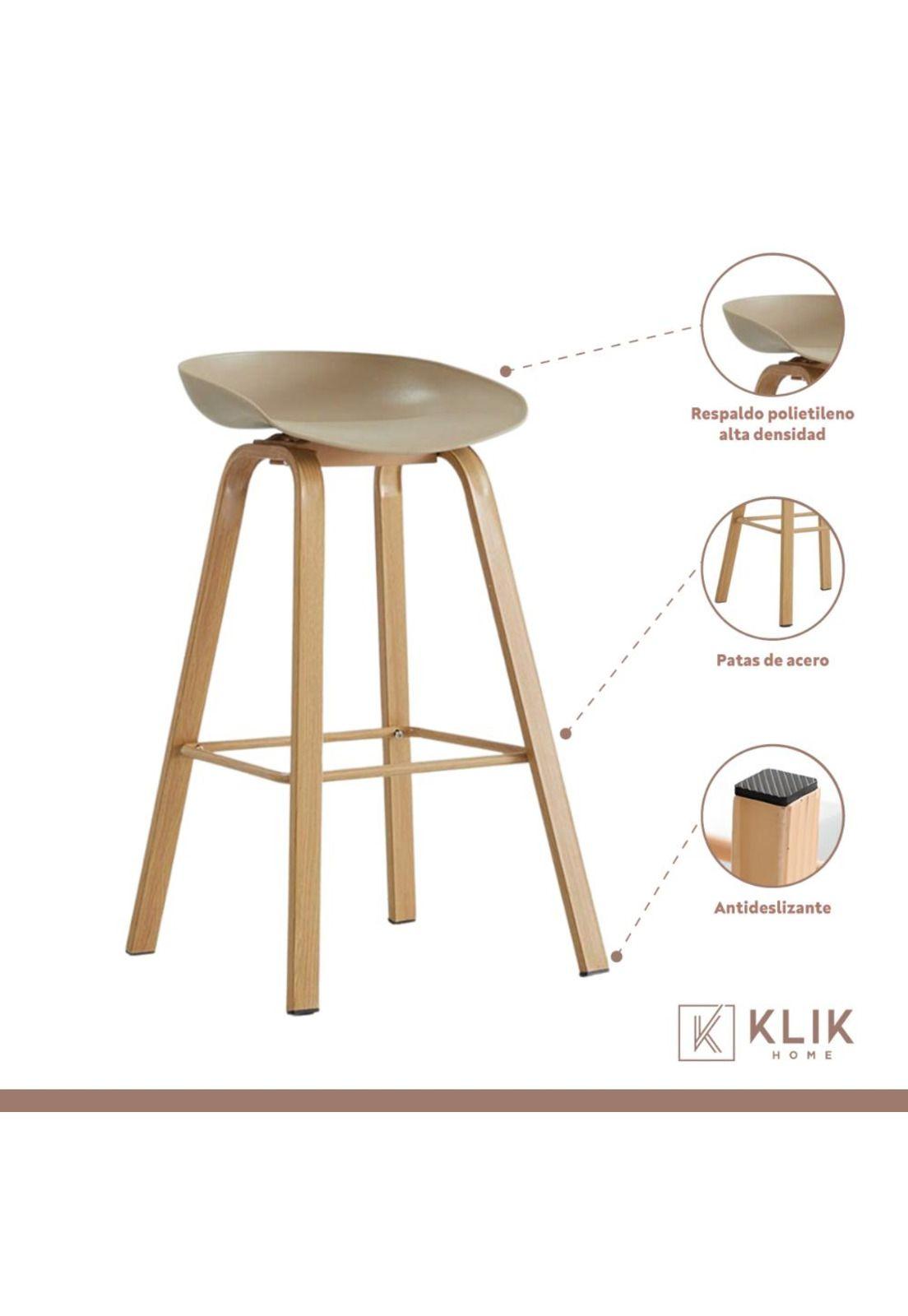 Pack de 4 Taburetes Nordic - Beige-2