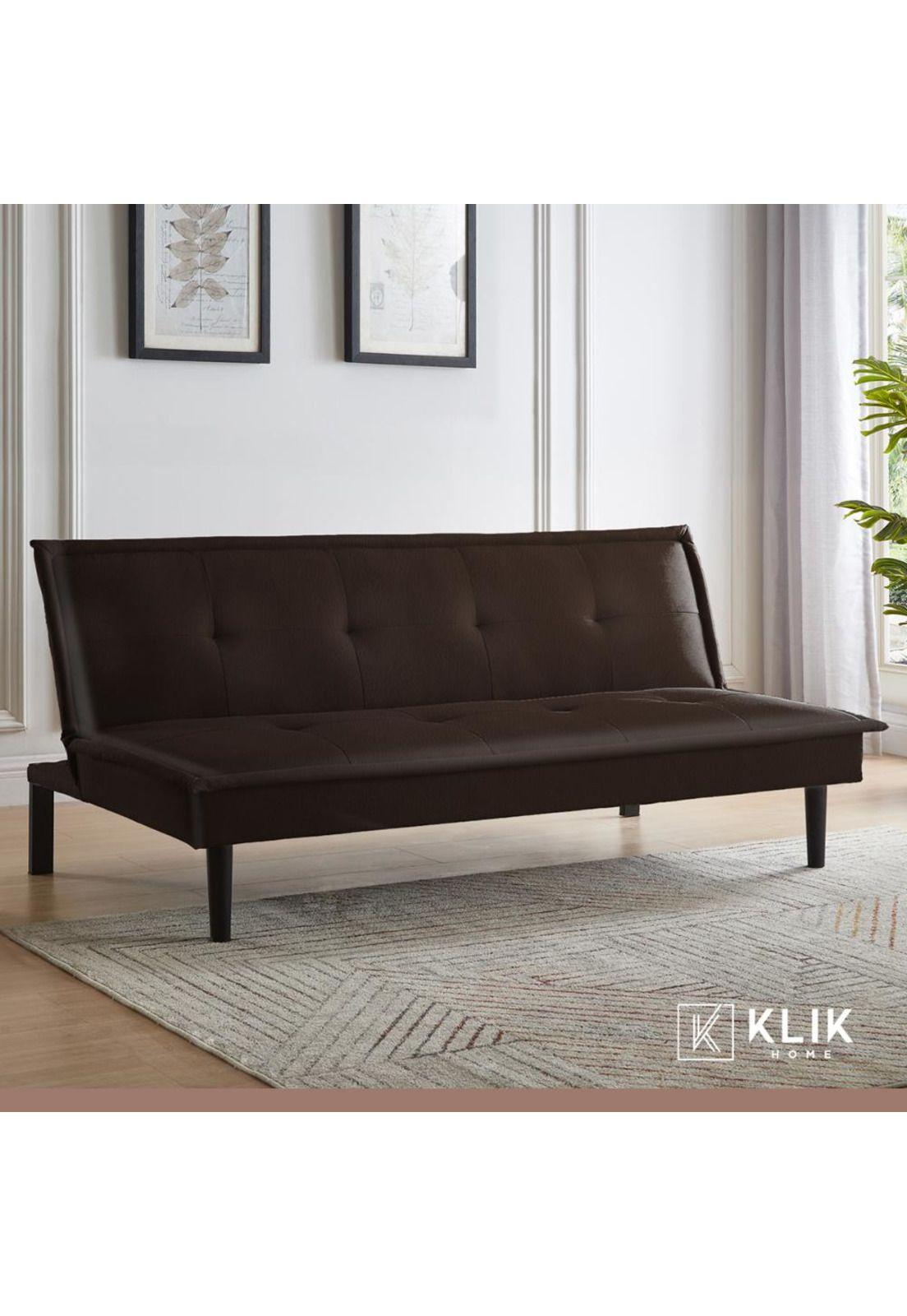 Futón Sofá Cama 2 cuerpos Simply - Ecocuero Café-1