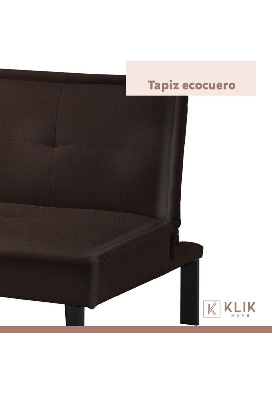 Futón Sofá Cama 2 cuerpos Simply - Ecocuero Café-4