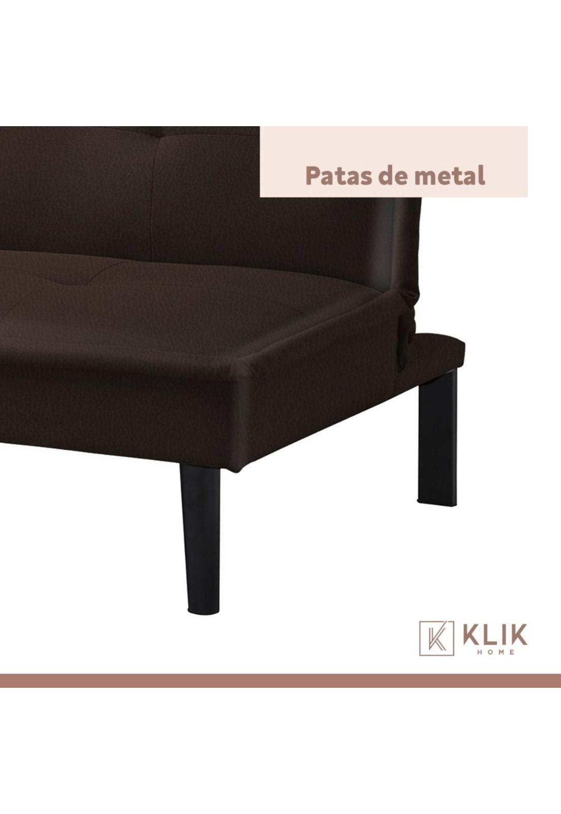 Futón Sofá Cama 2 cuerpos Simply - Ecocuero Café-6