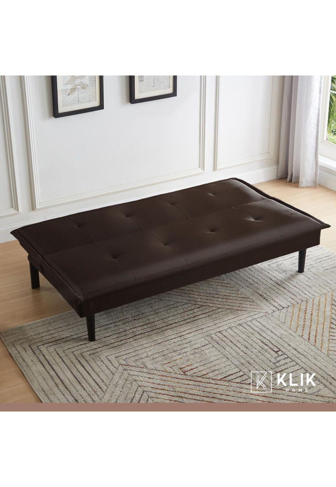 Futón Sofá Cama 2 cuerpos Simply - Ecocuero Café-7