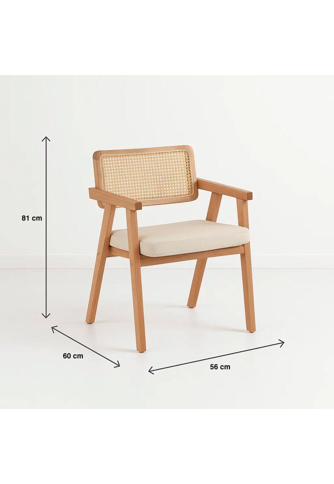 Pack de 2 Sitiales Acolchado Chandigarh Butaca Rattan - Madera-3