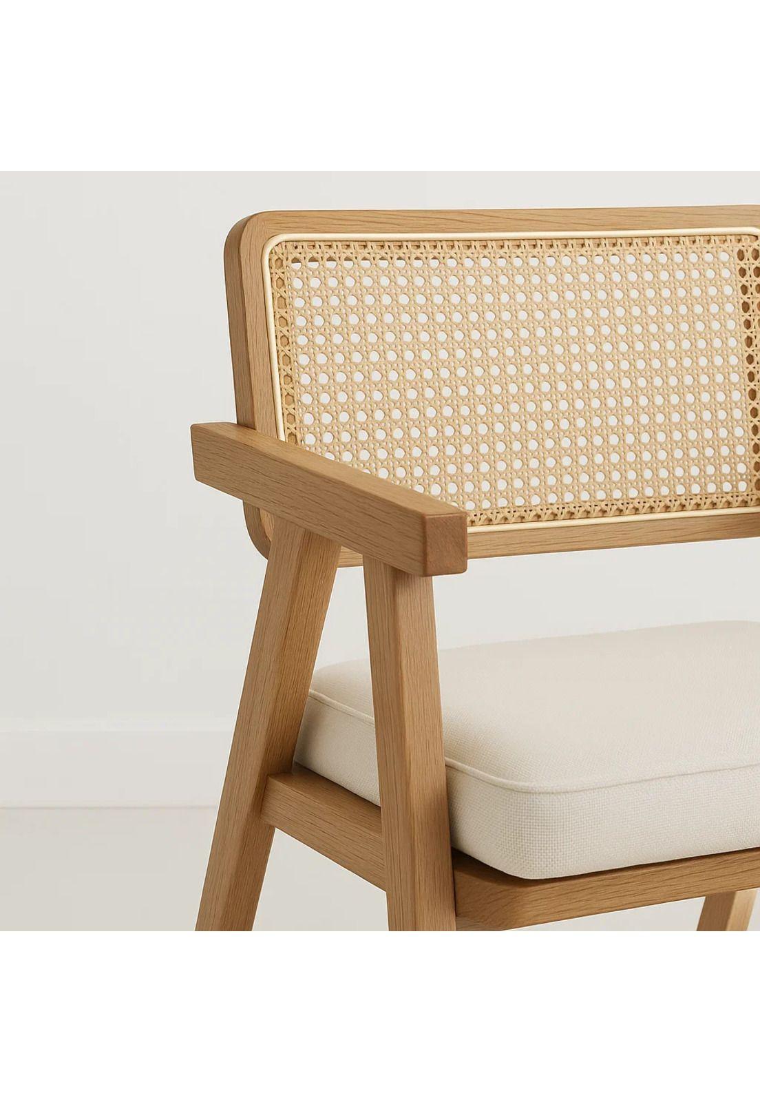 Pack de 2 Sitiales Acolchado Chandigarh Butaca Rattan - Madera-5