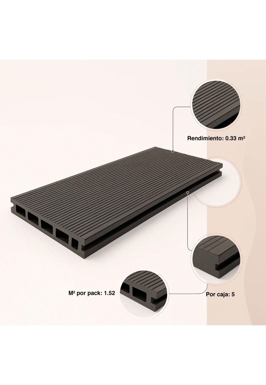 Pack de 5 muros separadores divisores WPC madera clara-4