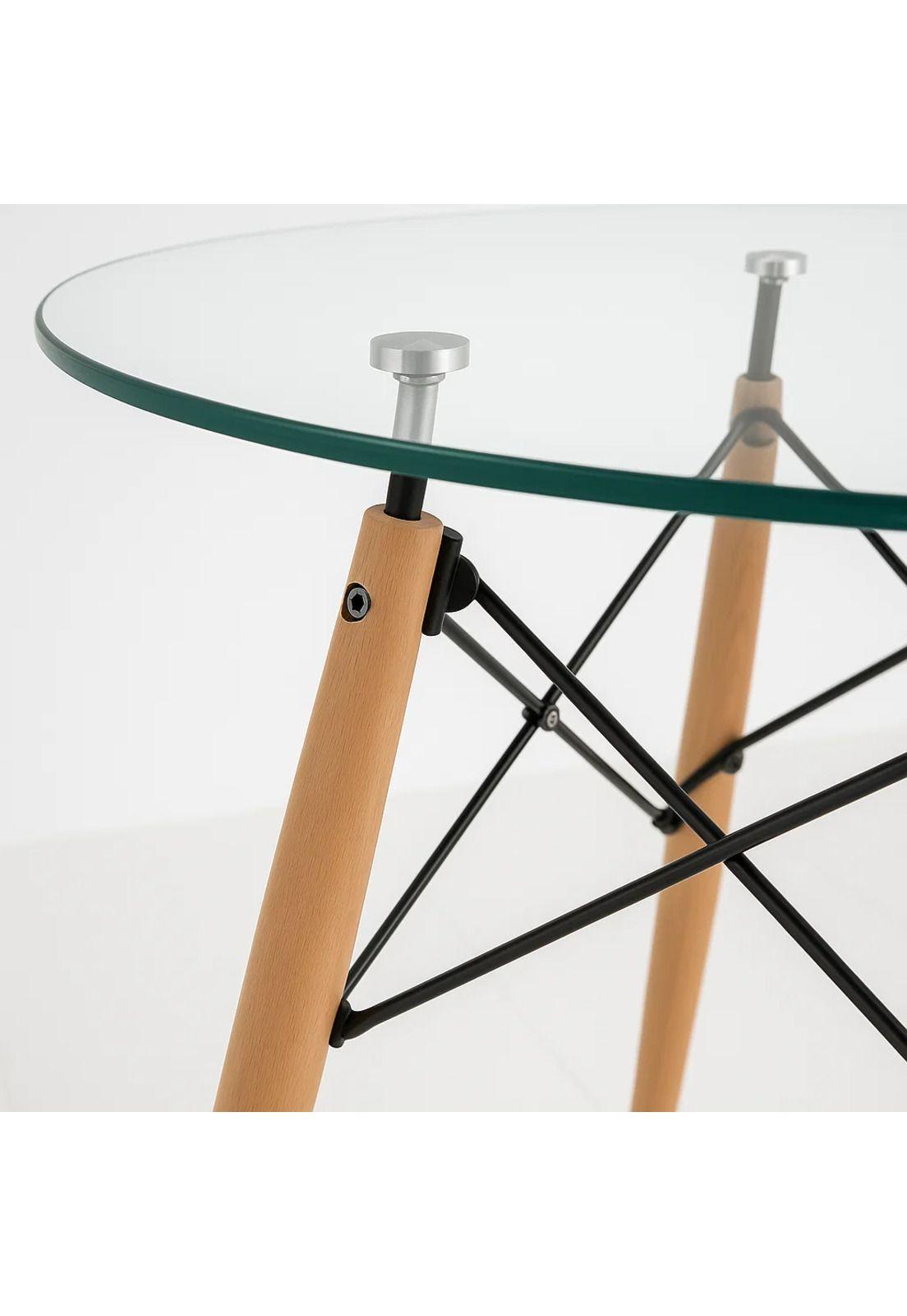 Mesa de Comedor Eames 80cm redonda vidrio-5