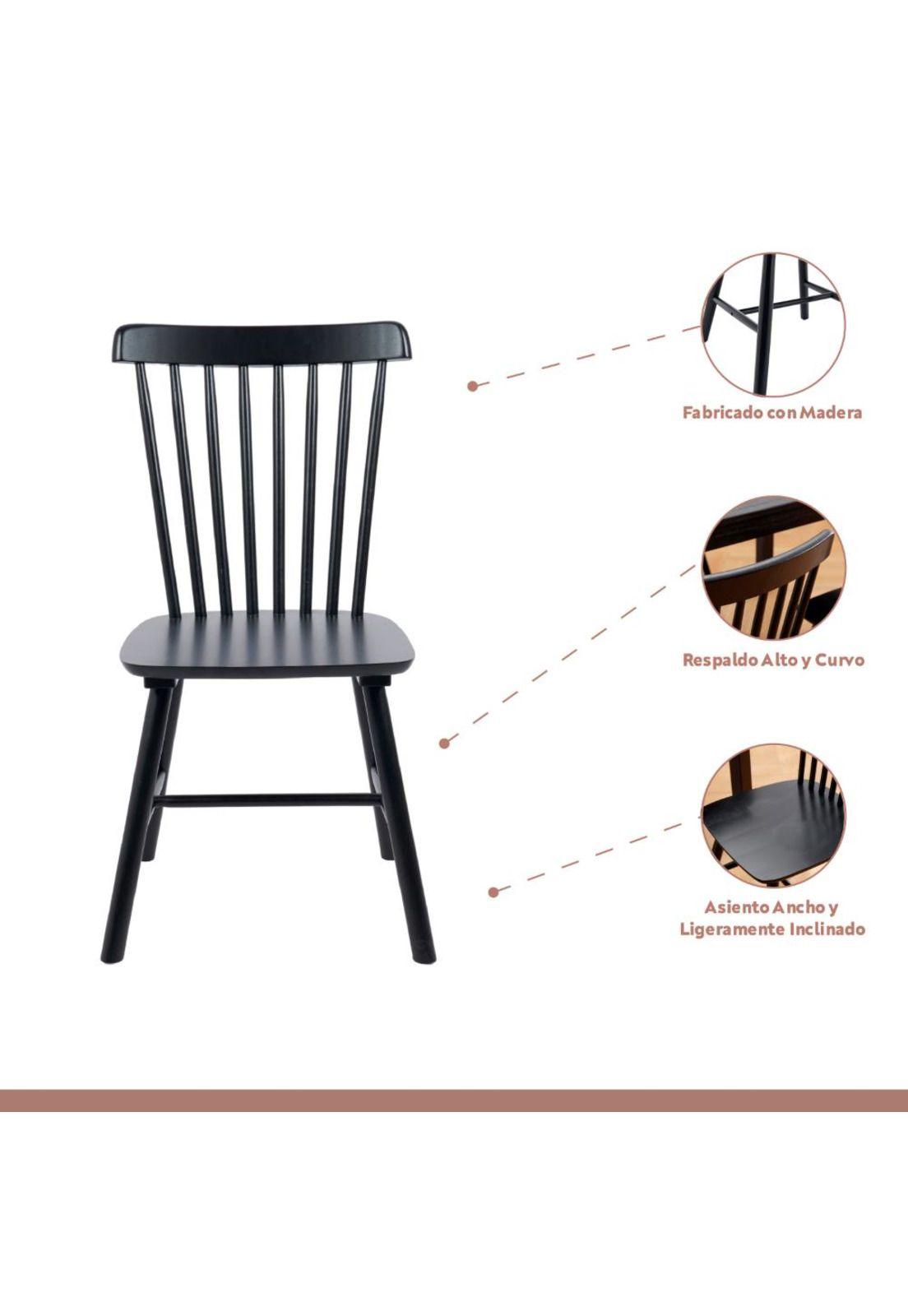 Silla Windsor Madera - Negra-2