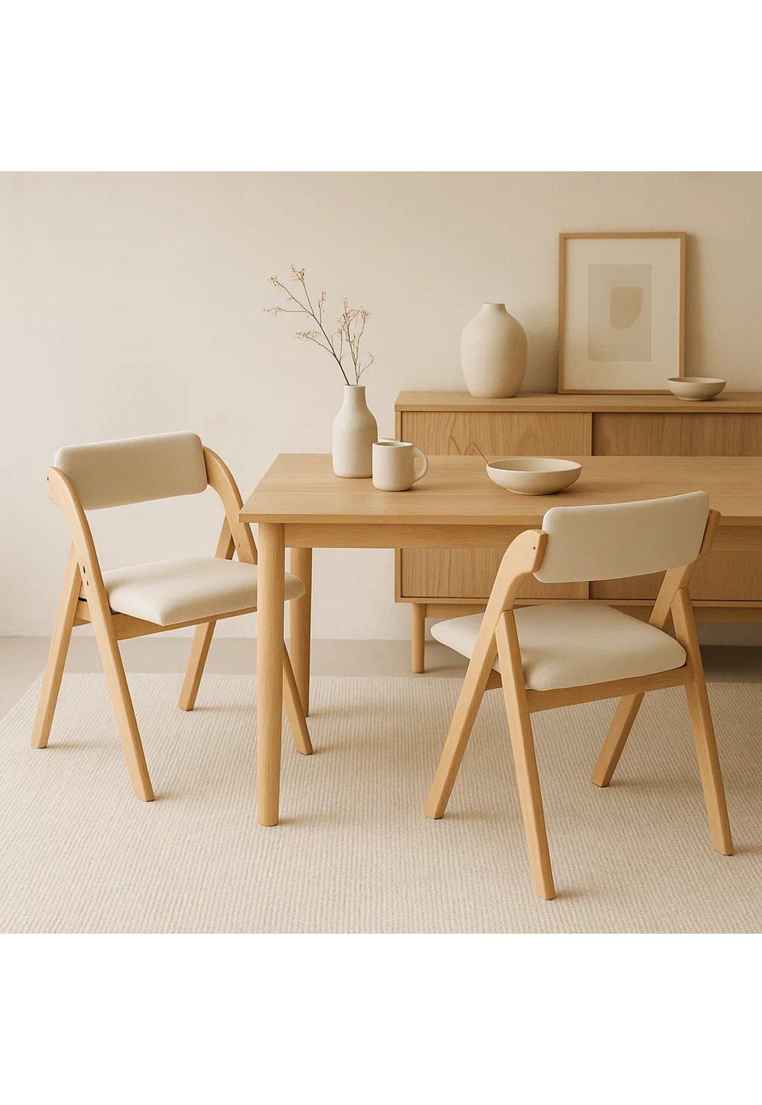 Silla Betlahem de madera plegable acolchada - Beige-2