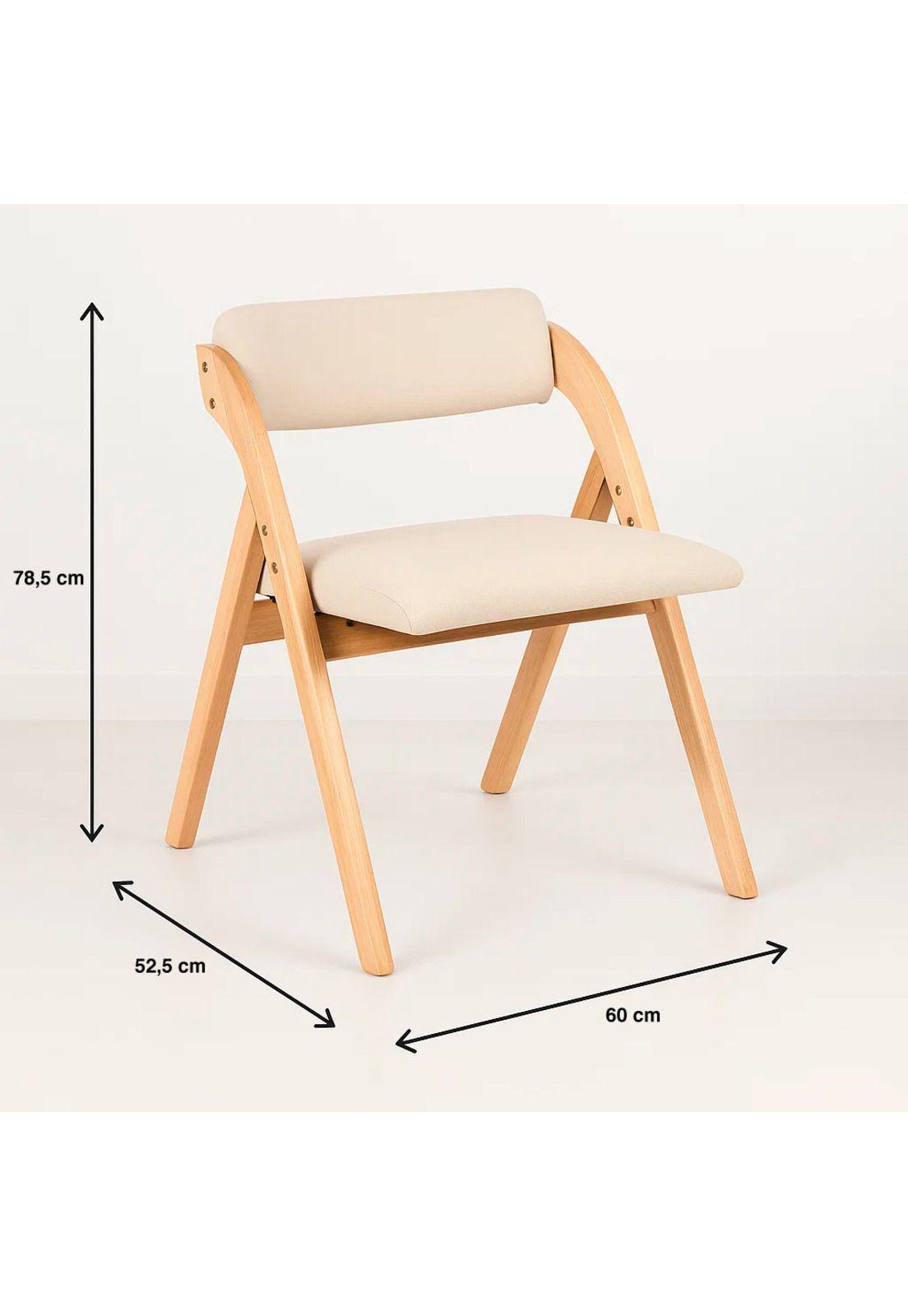 Silla Betlahem de madera plegable acolchada - Beige-3