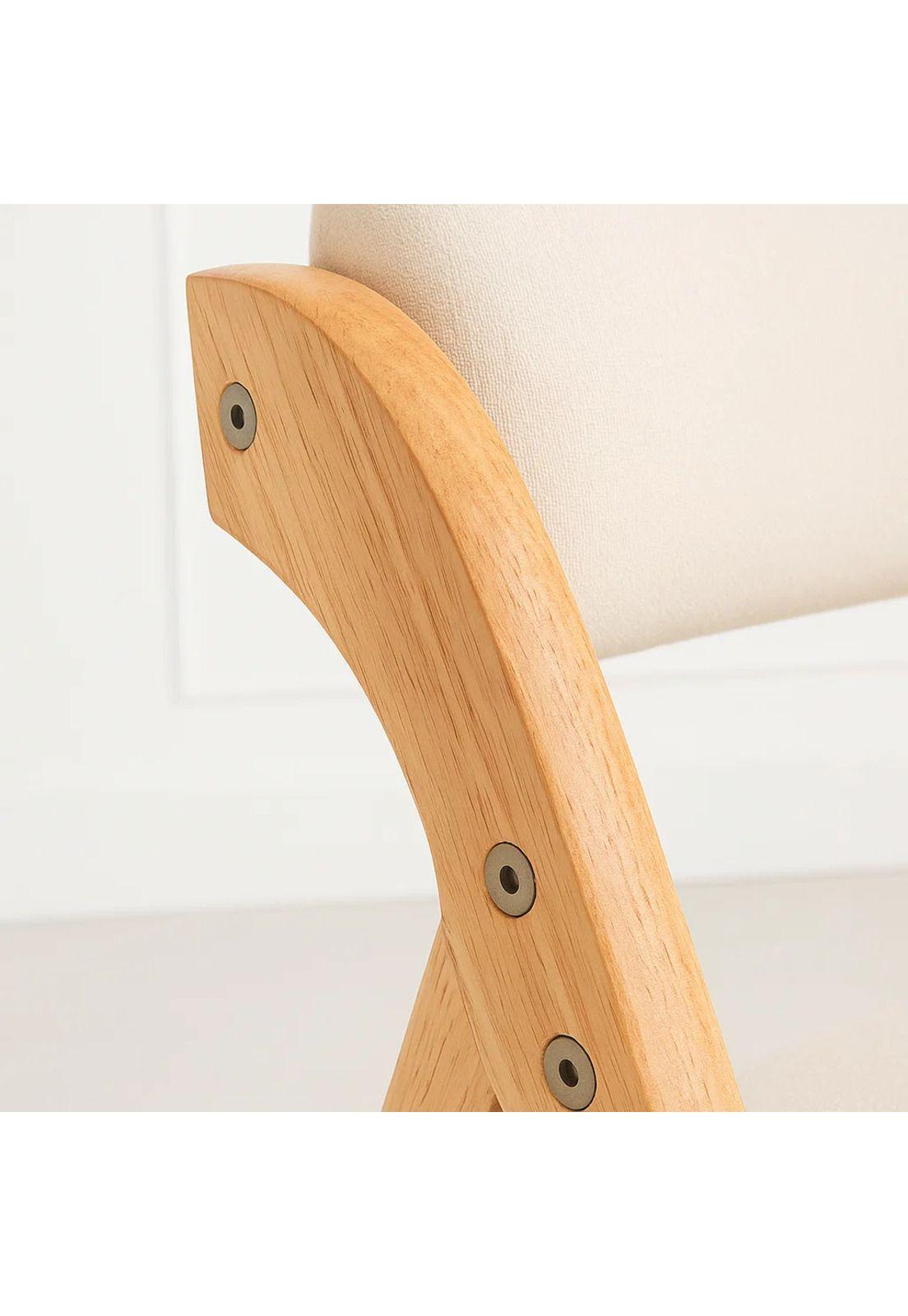 Silla Betlahem de madera plegable acolchada - Beige-5