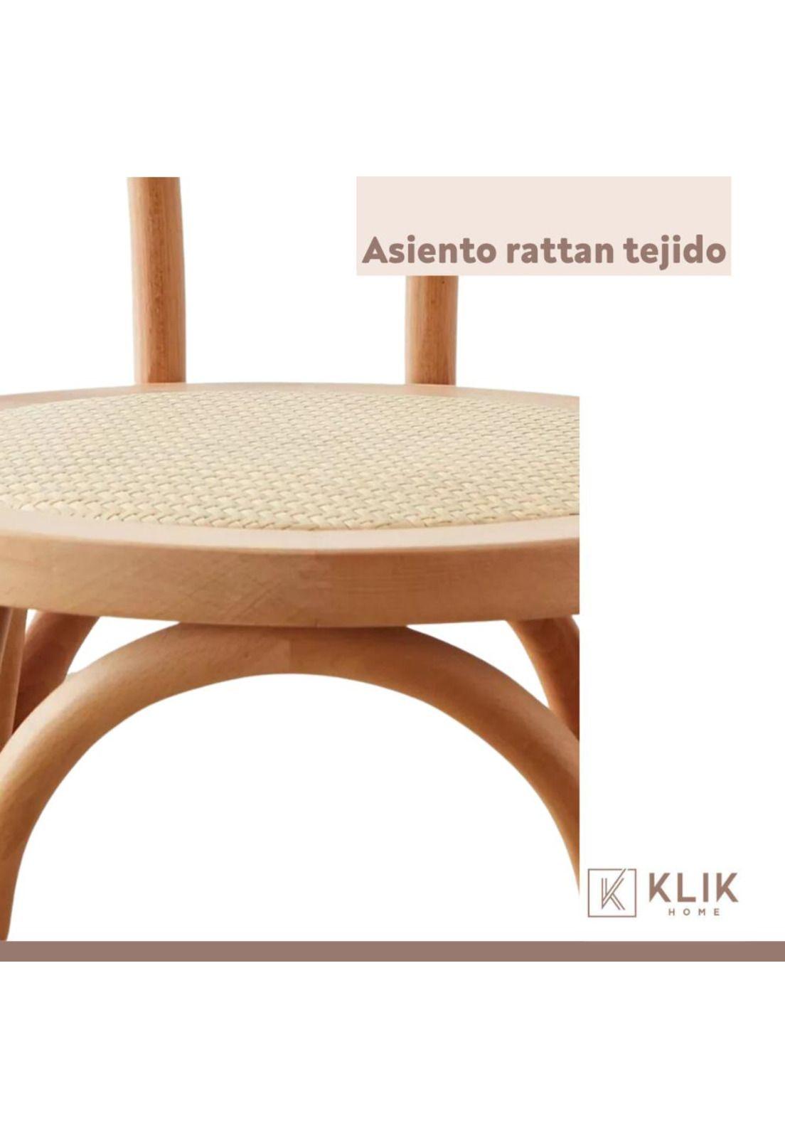 Pack 4 Sillas Amelia Vienna Madera Rattan - Natural-5