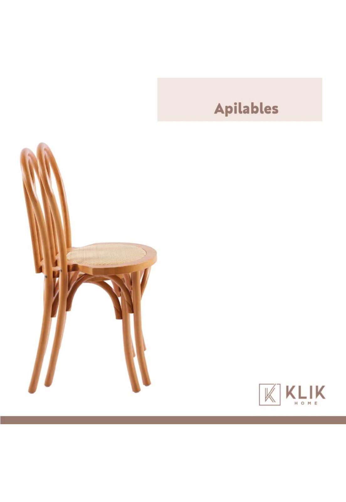 Pack 4 Sillas Amelia Vienna Madera Rattan - Natural-6