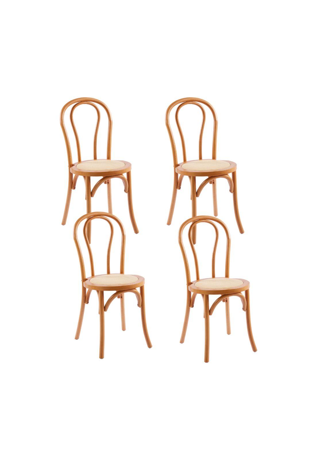 Pack 4 Sillas Amelia Vienna Madera Rattan - Natural-8