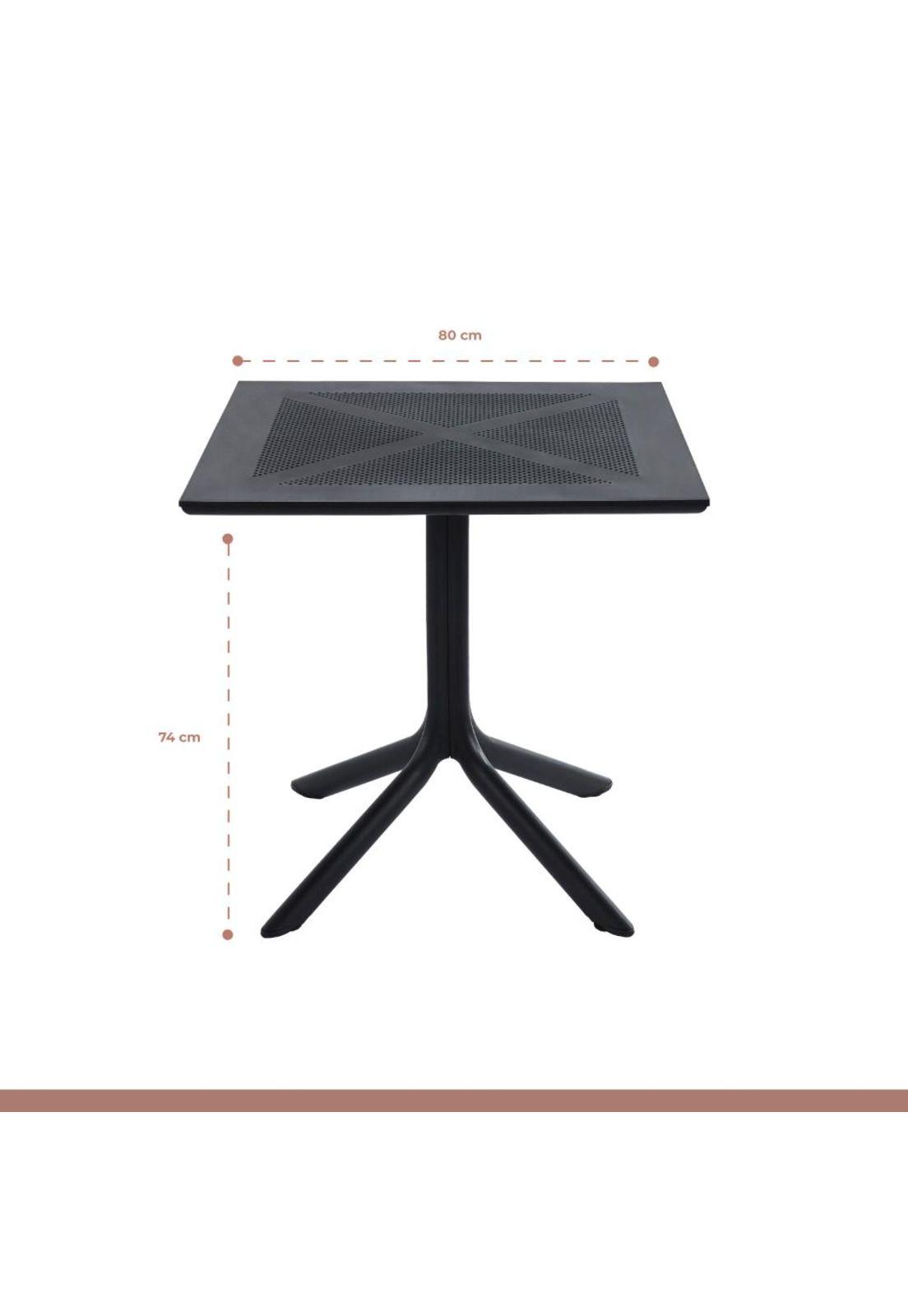 Mesa restaurant 80x80 Polipropileno + 4 Sillas Crossback Danubio - Negra-4