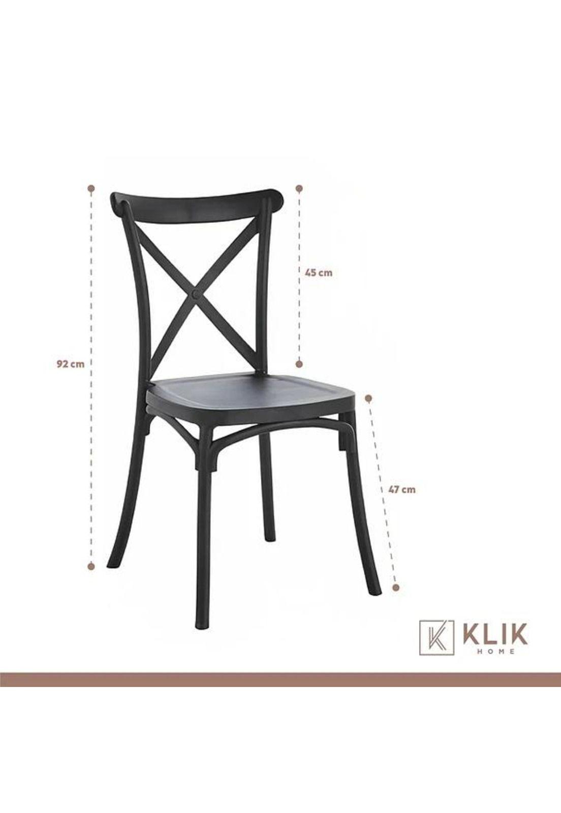 Mesa restaurant 80x80 Polipropileno + 4 Sillas Crossback Danubio - Negra-5