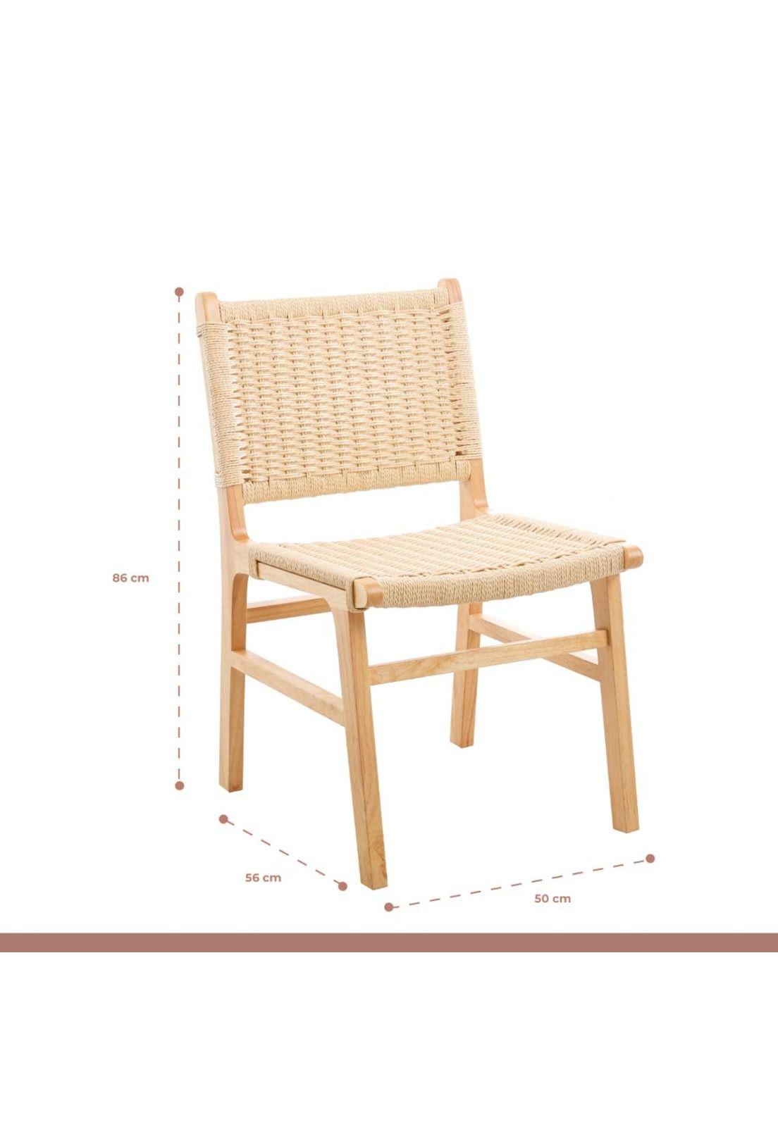 Silla de Comedor Danesa Elisa Wegner Madera con hilo de cuerda - Natural-2