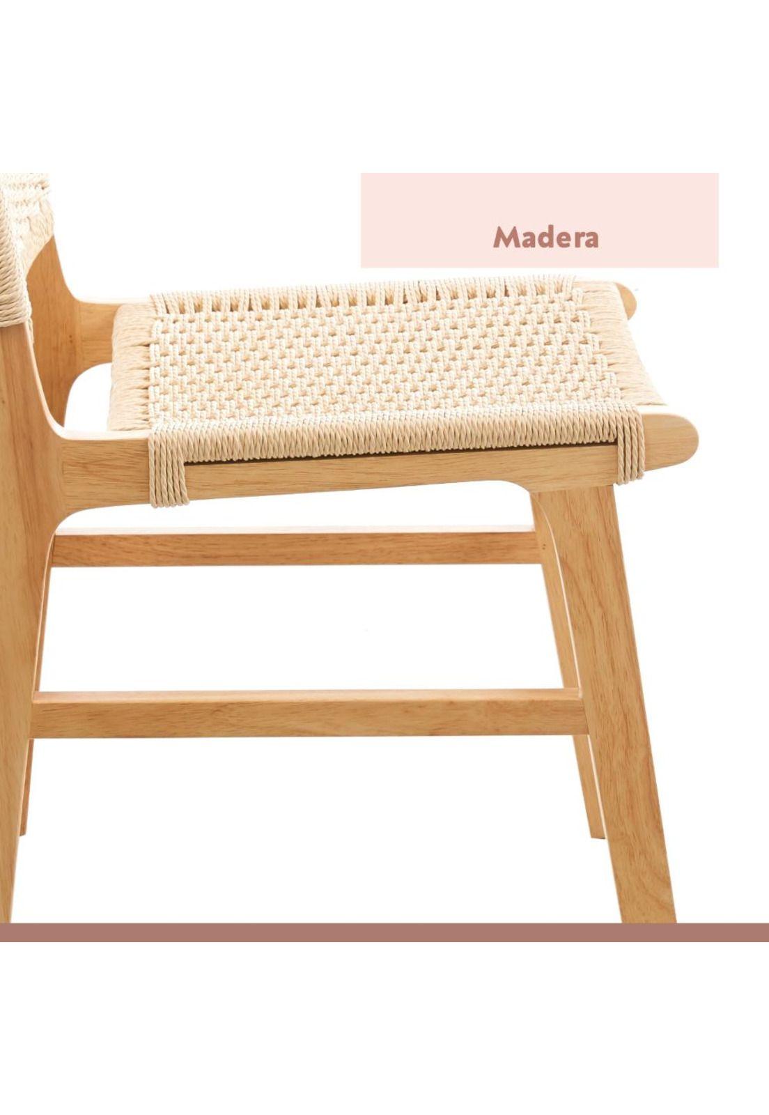 Silla de Comedor Danesa Elisa Wegner Madera con hilo de cuerda - Natural-3