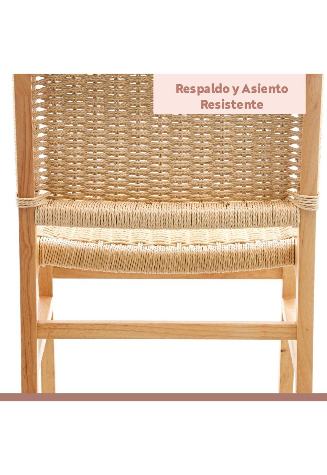 Silla de Comedor Danesa Elisa Wegner Madera con hilo de cuerda - Natural-5