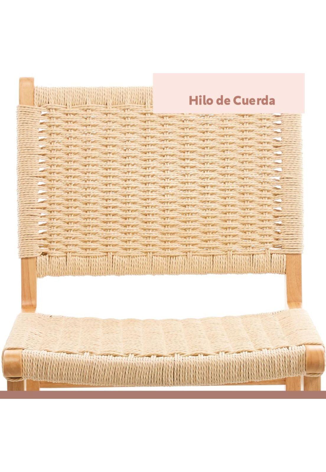 Silla de Comedor Danesa Elisa Wegner Madera con hilo de cuerda - Natural-6