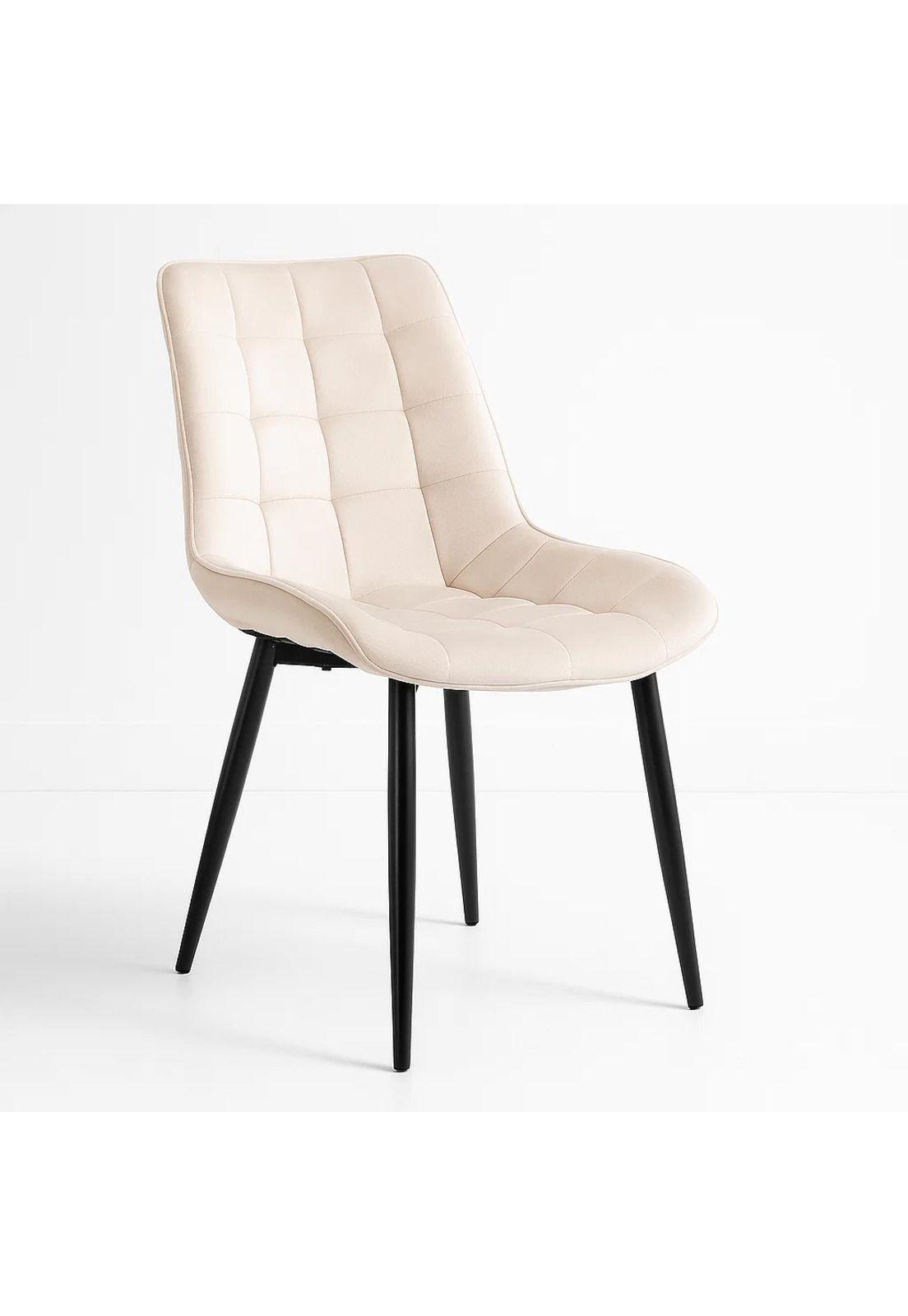Silla de Comedor Macron Acolchada Terciopelo - Beige-0