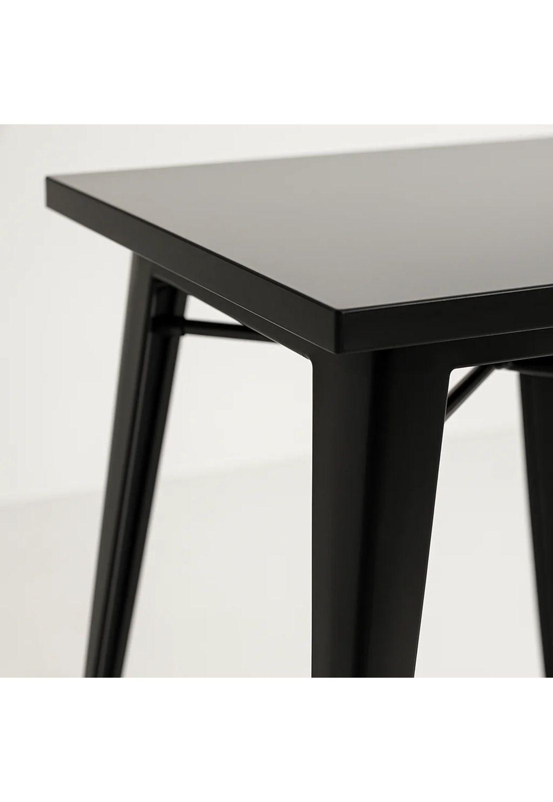 Mesa Tolix de Acero 80x80cm para Bar o Terraza o Restaurant - Negra-5