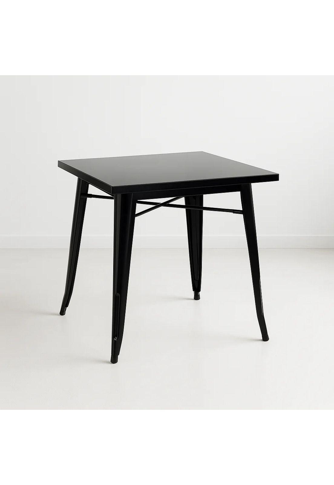Mesa Tolix de Acero 80x80cm para Bar o Terraza o Restaurant - Negra-7
